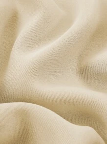 1pc Solid Color Polyester Blackout Curtains For Bedroom, Living Room, Balcony, Modern And Simple Design, Light Blocking, Sunscreen And Uv Protection, Ready To Hang - Beige - View 11