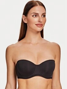Sujetador sin tirantes con aro y línea de espalda lisa - Negro - Ver 4