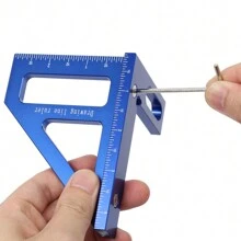 One Piece Blue Inch Carpenter Square Woodworking Square Protractor Aluminum Miter Triangle Ruler 3D Multi Angle 45/90 Degree Layout Measuring Ruler - Blue - View 11