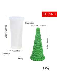 1pc Christmas Tree Shaped Silicone Mold - White - View 9