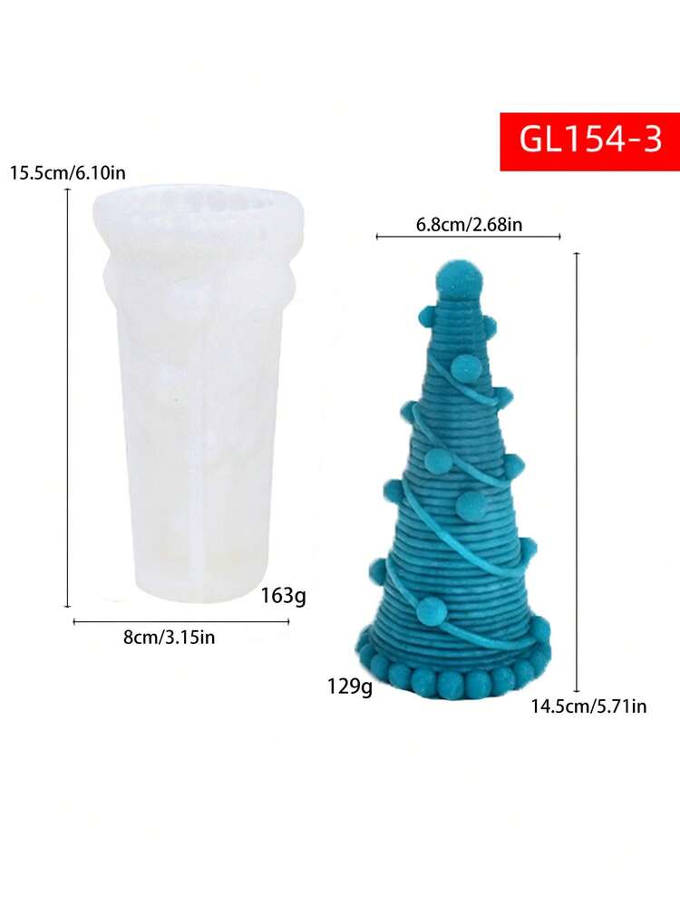 1 个圣诞树形硅胶模具 - 白色 - 查看 11