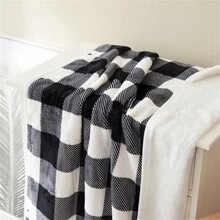 1件，披肩毯，盖毯，柔软舒适，保暖效果好 - 黑與白 - 查看 10