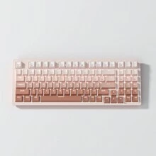 ZIFRIEND ZA94 熱插拔藍紅開關 94 鍵 PBT 鍵帽電腦遊戲 USB 有線藍白光 LED 機械遊戲鍵盤 - 漸變紅PBT-白光 - 查看 1