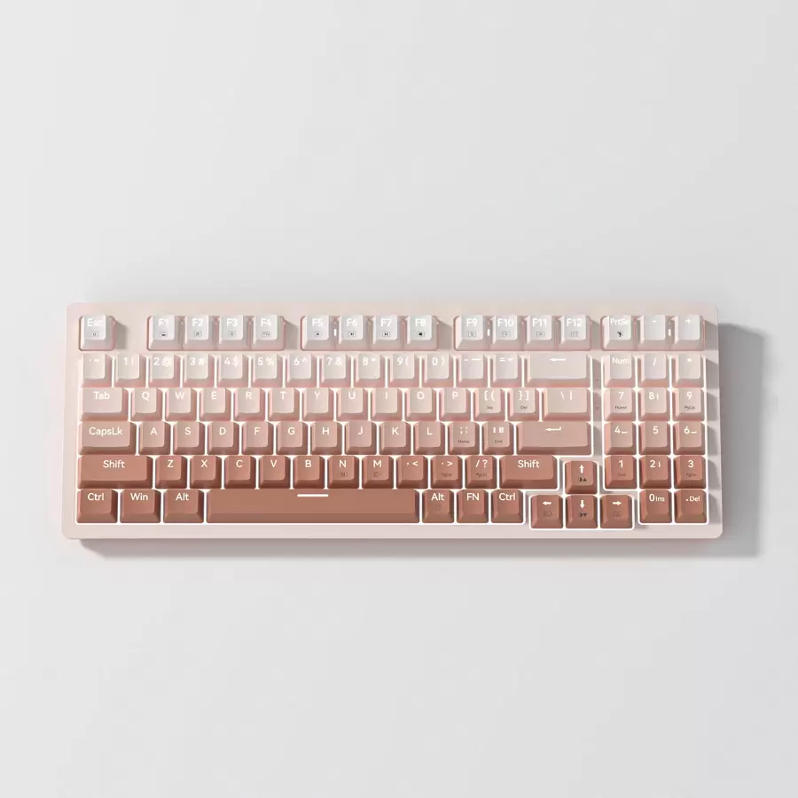 ZIFRIEND ZA94 熱插拔藍紅開關 94 鍵 PBT 鍵帽電腦遊戲 USB 有線藍白光 LED 機械遊戲鍵盤 - 漸變紅PBT-白光 - 查看 1