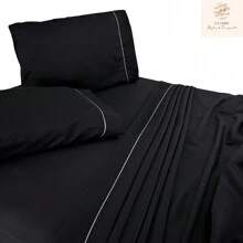 Juego de Sábanas Matrimonial 2800 Hilos Extra Suave Premium Lisa Soft Nature - Negro - Ver 5