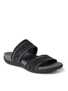 Dearfoams Women's Low Foam Double Band - màu đen - Xem 3