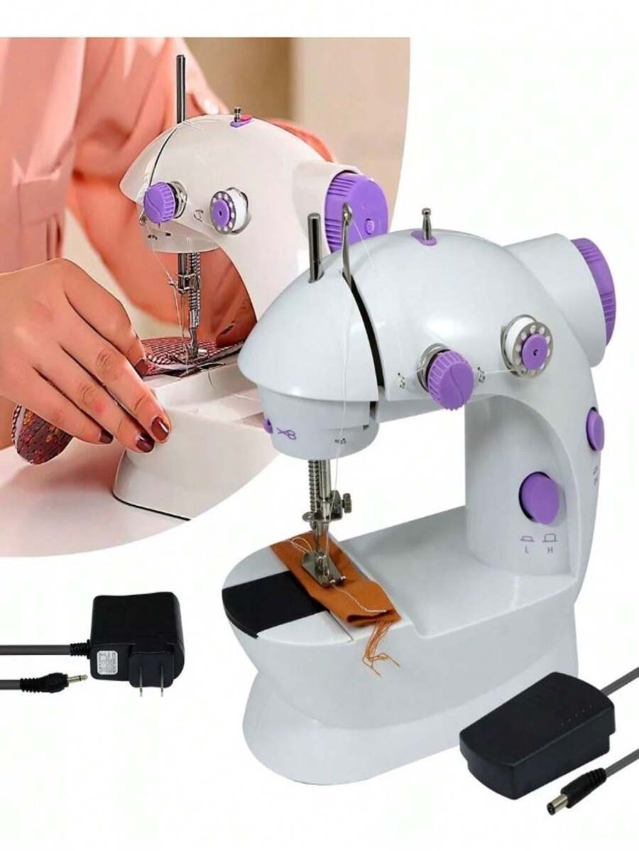 Mini Portable Sewing Machine - White - View 1