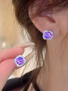 Thời trang Sáng bóng Tim Bông tai stud Thanh tú Đồ trang sức Buổi tiệc Ngày lễ Đồ trang trí Quà Tặng Cô Gái 1 đôi - trái tim trắng - Xem 17