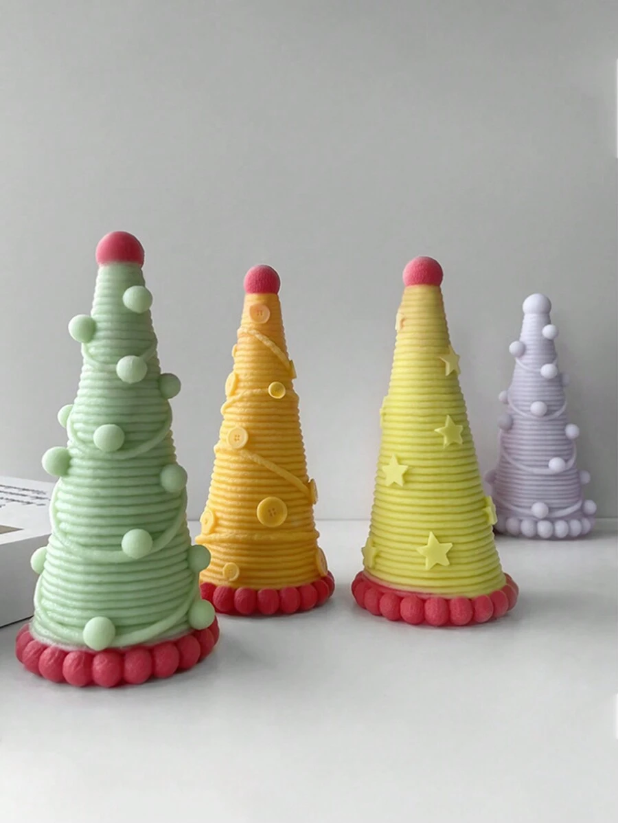 1pc Christmas Tree Shaped Silicone Mold - White - View 1