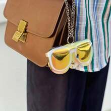 1個女性時尚鐳射太陽眼鏡盒,透明眼鏡收納保護套,y2k透明眼鏡組織器及夾子 - 彩色 - 查看 4