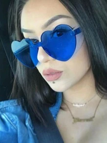 Heart Decor Novelty Fashion Glasses - Multicolor - View 6