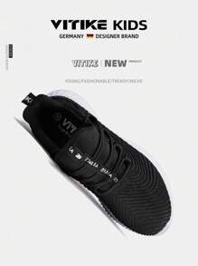 Kids Sneakers  Boy Girls Tennis Sport Running Sports Shoes Casual Walking Fashion Sneakers Black - 黑色 - 查看 7