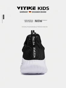 Kids Sneakers  Boy Girls Tennis Sport Running Sports Shoes Casual Walking Fashion Sneakers Black - 黑色 - 查看 8