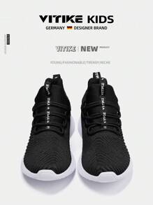 Kids Sneakers  Boy Girls Tennis Sport Running Sports Shoes Casual Walking Fashion Sneakers Black - 黑色 - 查看 3