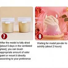 650克超大罐手部鑄造套件 -石膏手模鑄造套件,男女朋友的禮物想法,送給她的禮物,獨特的情侶禮物,父母的禮物,結婚週年紀念日的丈夫妻子日期 - 粉色 - 查看 6