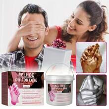 650克超大罐手部鑄造套件 -石膏手模鑄造套件,男女朋友的禮物想法,送給她的禮物,獨特的情侶禮物,父母的禮物,結婚週年紀念日的丈夫妻子日期 - 粉色 - 查看 4