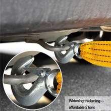 1pc Nylon High Strength Trailer Rope With Reflective Strip For Car Towing, 3 Meters - Yellow - View 2