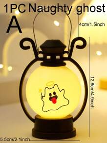 1入組萬聖節led便攜式可愛鬼油燈,便攜夜燈,萬聖節裝飾燈點亮您的萬聖節派對,可愛鬼小馬便攜式油燈-完美的吧台氛圍燈,恐怖裝飾,為孩子們的禮物 - 黑色 - 查看 2