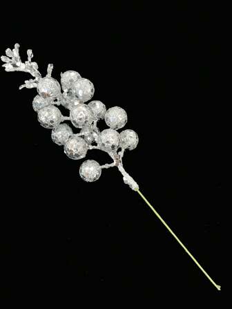 1pc Glittering Faux Fruit Christmas Decoration, DIY Ornament For Christmas Tree Or Wreath