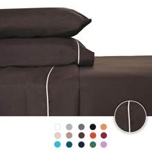 Juego de Sábanas Matrimonial 2800 Hilos Extra Suave Premium Lisa Soft Nature - Marrón Chocolate - Ver 2