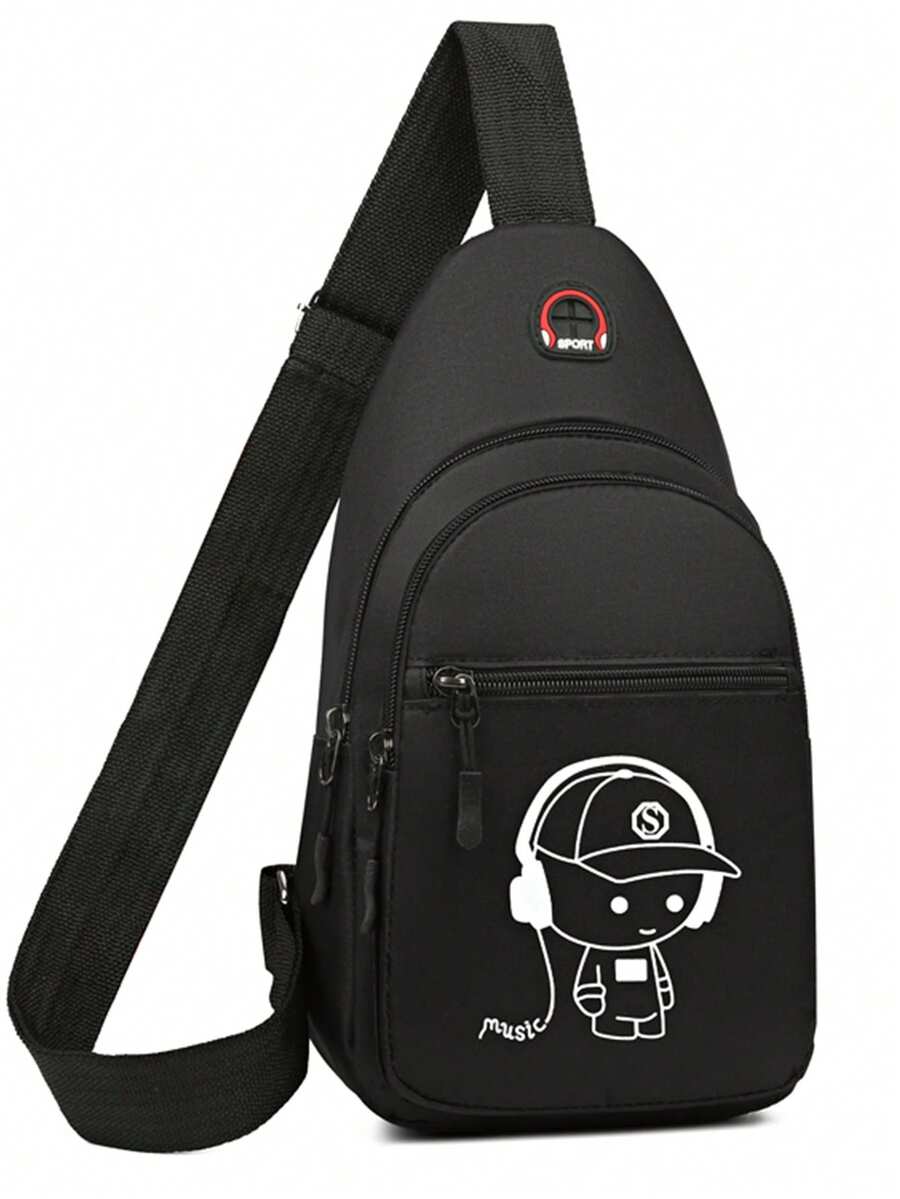 胸包男士包单肩斜挎包休闲斜挎包防水牛津布胸前斜挎包背包小男士包 - 彩色 - 查看 1