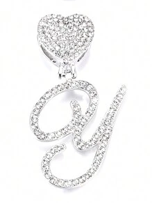 銀色連鎖字母吊墜項鍊,精緻字母吊墜附有a到z的不對稱字母陳述,不對稱字母頸鏈,禮品盒包裝 - 銀色 - 查看 29