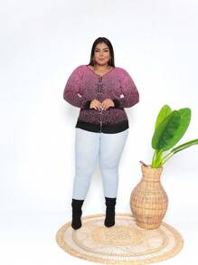 Plus Size Cardigans - Rose bonbon - Voir 2