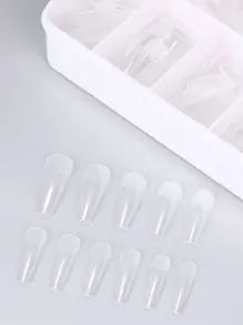 550Pcs Long Coffin Soft Gel Nails Tips, Professional Full Cover Clear Fake Nail Tips Pre-Shaped Press On Nails For Acrylic Nail Extension Manicure Tools Nail Supplies - Clear - View 5