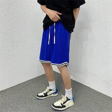 男式休閒寬鬆短褲，夏季風格百搭長褲，夏季新時尚品牌寬鬆短褲 - 藍色 - 查看 4