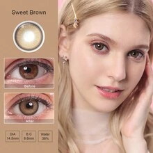 Magister Hàng mới về Magister 1 Cặp Kính áp tròng màu Natural Look Giao hàng nhanh 6 tháng Kính áp tròng mắt nâu Kính áp tròng mắt xám xanh - Màu nâu ngọt ngào - Xem 3