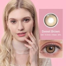 Magister Hàng mới về Magister 1 Cặp Kính áp tròng màu Natural Look Giao hàng nhanh 6 tháng Kính áp tròng mắt nâu Kính áp tròng mắt xám xanh - Màu nâu ngọt ngào - Xem 5