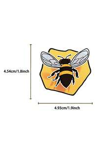 New Cartoon Bee Graffiti Sticker For Personalizing Decoration Of Guitar, Notebook, Luggage, Waterproof, 50pcs/pack, 1pc, Yellow - Yellow - View 7