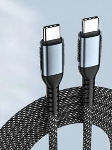 1pc Cáp sạc nhanh Type-C kép C sang C Chống mài mòn Bện 100W Cáp sạc nhanh Type-C kép Cáp sạc nhanh 2m Cáp dữ liệu 5A Tốc độ truyền 480Mbps Thích hợp cho điện thoại di động IPad Máy tính xách tay - màu đen - Xem 9