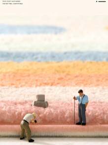 1pc Multicolor Oval-shaped Bedside Carpet, Simple Style, Living Room/bedroom/study Room Rug, Thick & Soft Foot Pad - Beige - View 2