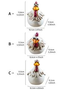1pc Fun Fence Hanging Decor Rooster Ornament - trắng - Xem 5