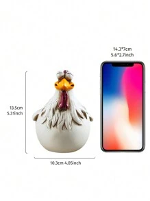 1pc Fun Fence Hanging Decor Rooster Ornament - trắng - Xem 6