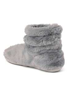 Dearfoams Women's Kimber Furry Bootie Slipper - Màu Xám nhạt - Xem 4
