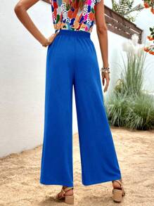 Women Pants - 寶藍色 - 查看 2