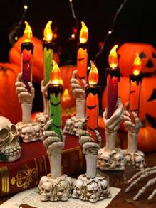 1pc Halloween Ghost Hand Led Candle Light, Halloween Party Horror Atmosphere Decoration Light - Yellow - View 4