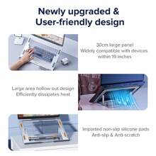 Adjustable Laptop Stand, Portable Aluminum Laptop Riser Compatible With MacBook Air Pro,  HP, Silver, Computer Stand - Silver - View 3