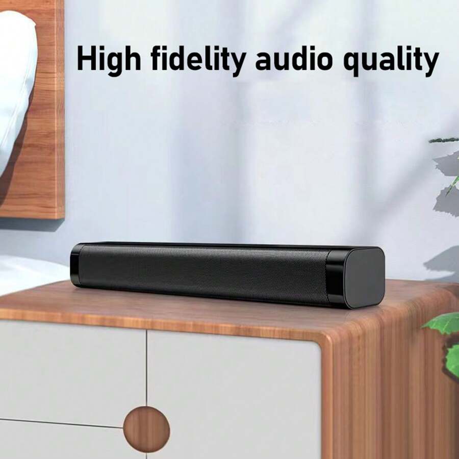 Usb Computer Speaker, Mini Home Desktop Speaker, Wired Connection For Laptop With Bass Volume Control - Black - View 1