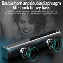 Usb Computer Speaker, Mini Home Desktop Speaker, Wired Connection For Laptop With Bass Volume Control - Black - View 5