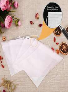 100 pièces Sachets de thé jetables en tissu non tissé avec cordon, sachets d'herbes/de soupe pour infusion, cuisson, outil de cuisine, retour à l'école