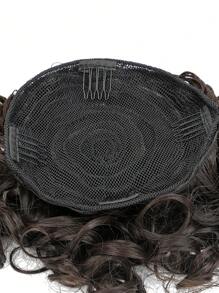 12 inches Synthetic Fiber Curly Hair Bun For Daily Wear, With Drawstring, Suitable For Women, Black Color - Black - View 8