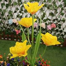 1pc Yellow Daffodil Solar Flower Lights to Light Up Your Garden - Outdoor Waterproof LED Flowers! - Yellow - View 1