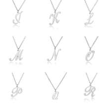 1pc European And American Minimalist Stainless Steel 26 English Alphabet Pendant Necklace Unisex