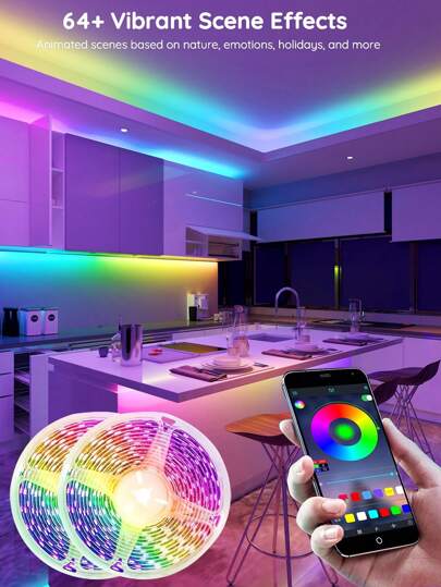 LED strip remote waterproof RGB 5050 color-changing LED strip TV backlight, suitable for home decoration, television, computer, mirror decoration