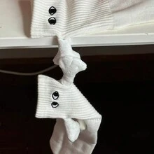 2pairs Women's Magnetic Personalized Mid Calf Socks In Solid Color, Suitable For Daily Wear - White - View 3