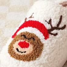 Dép đi trong nhà thoải mái Giáng sinh dễ thương họa tiết hoạt hình sang trọng chống trượt - màu nâu - Xem 2