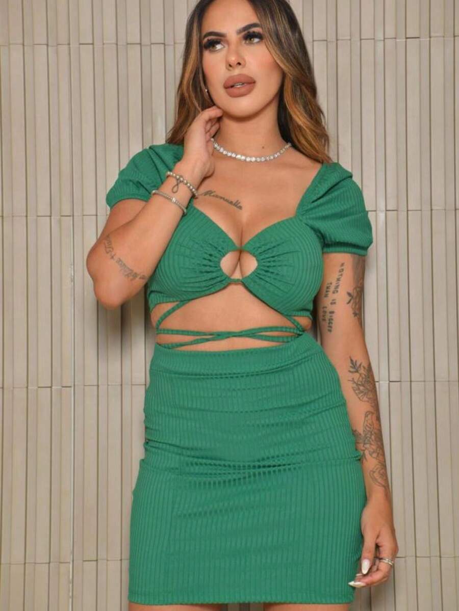 Women Two-piece Outfits - 綠色 - 查看 1